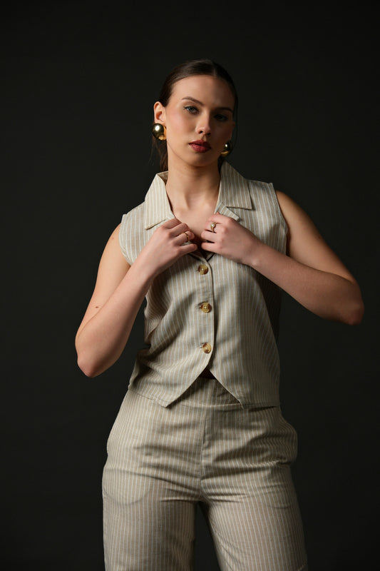 Beige Linen Co-ord Set
