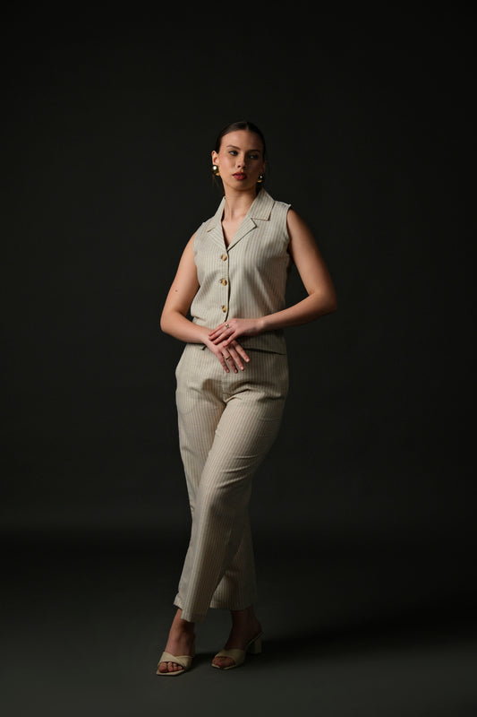 Beige Linen Co-ord Set