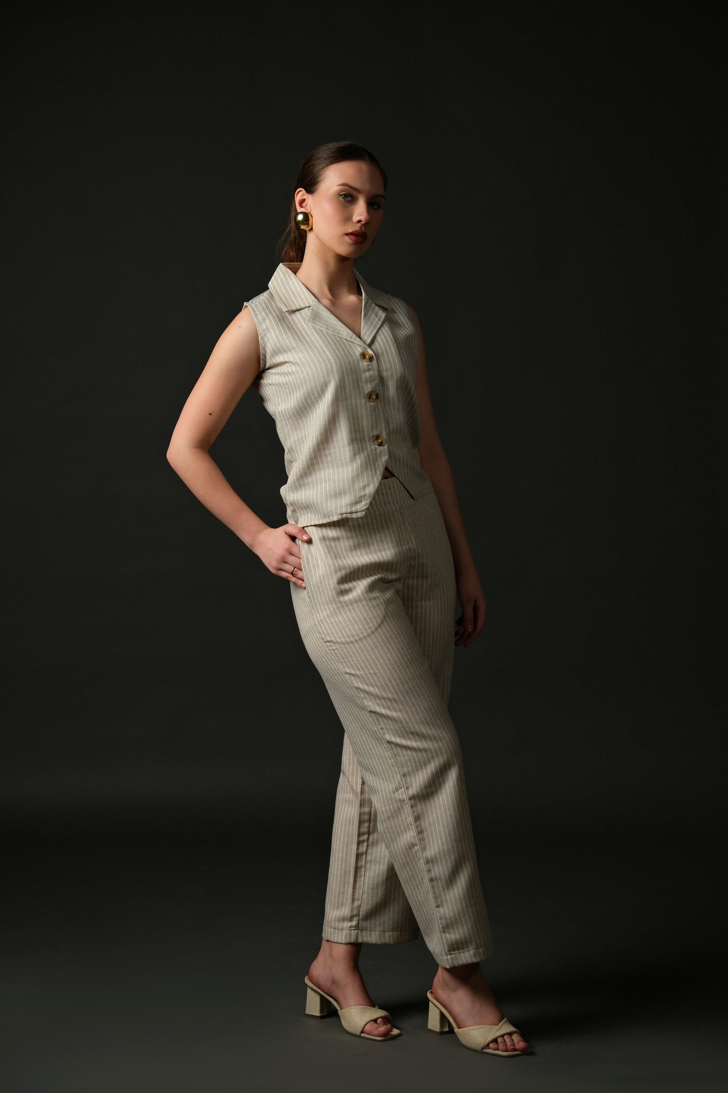 Beige Linen Co-ord Set