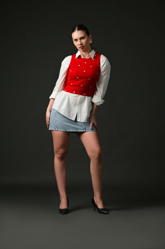 Heart Embroidery Tank Top