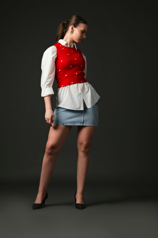 Heart Embroidery Tank Top
